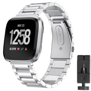 Buy Watchband Stainless Steel - Fitbit Versa / Versa Lite - Silver | CaseOnline.com