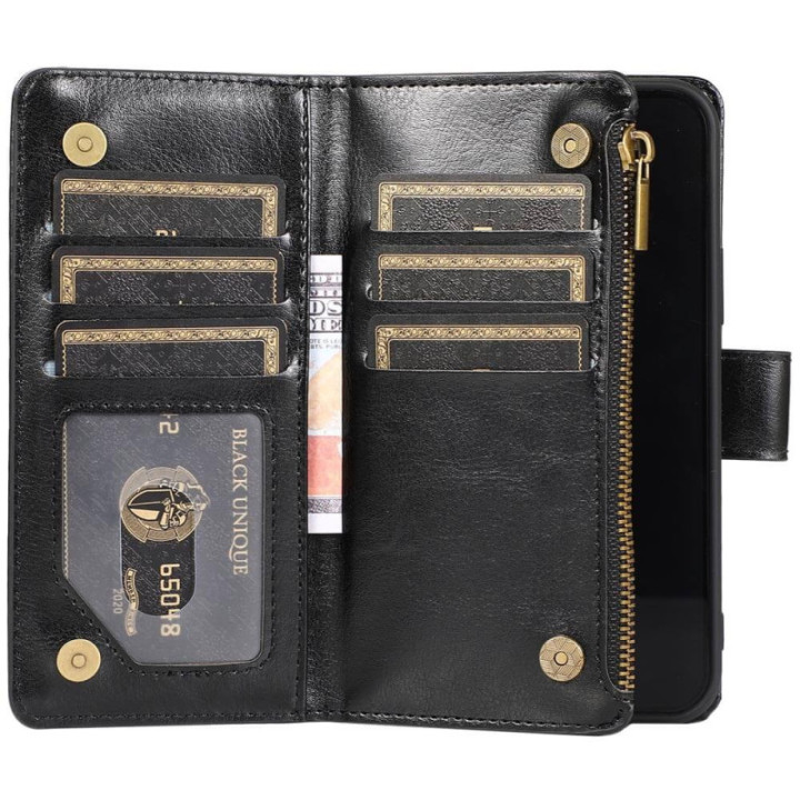  Kaksoiskäänto Zipper 9-kortti Apple iPhone 12 Pro Max (6.7")