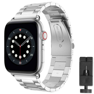Rannekoru ruostumattomasta teräksestä valmistettu Apple Watch 6 (40mm) - Hopea