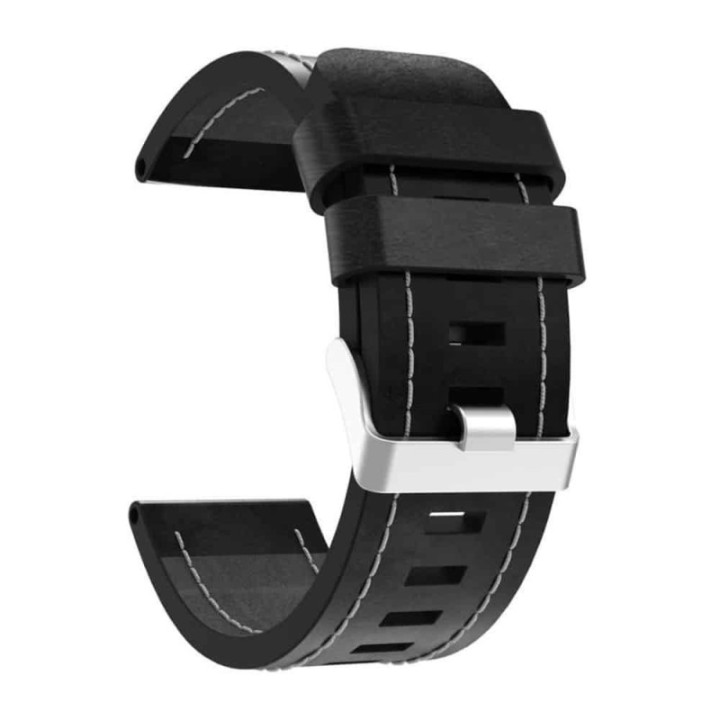 Läder Armband Garmin Fenix 6X / 6X Pro - Svart