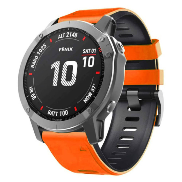 Twin Sport Armband Garmin Fenix 6X Pro - Orange/black
