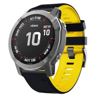 Twin Silikonband Garmin Fenix 6X Pro- Schwarz/gelb