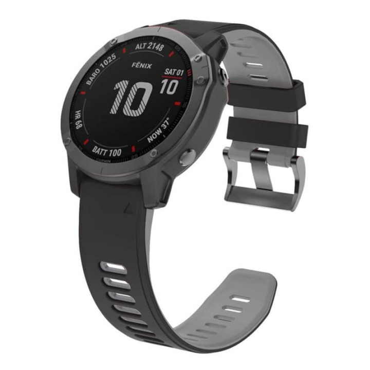 Twin Sport armbånd Garmin Fenix 6X - Svart/grå