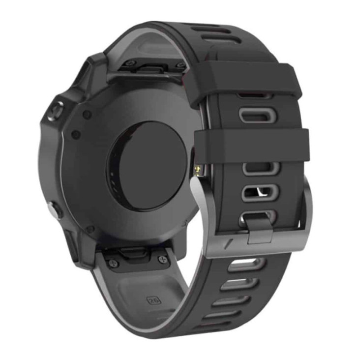 Twin Silikonband Garmin Fenix 6S - Schwarzgrau