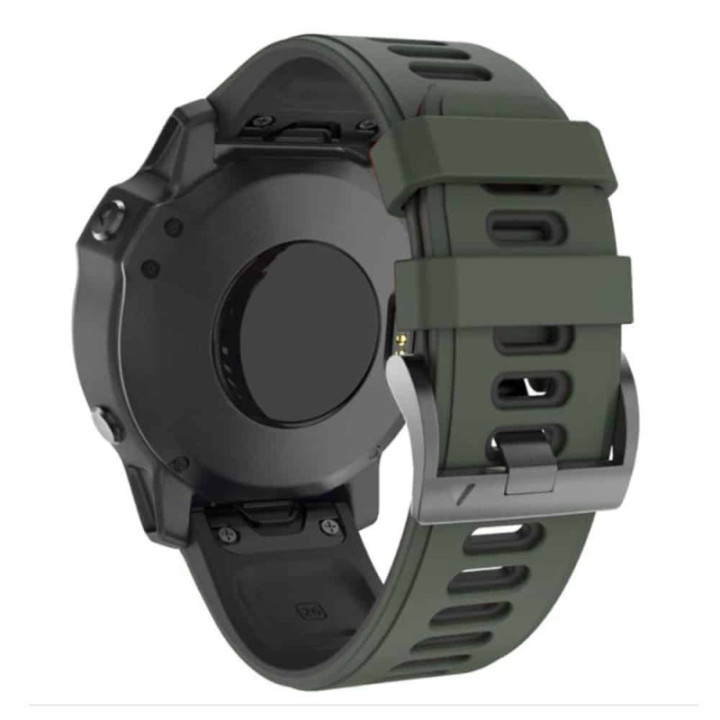 Twin Silikonband Garmin Fenix 6S - Grün/Schwarz