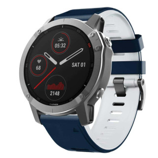 Twin Silikonband Garmin Fenix 6S - Blau/Schwarz