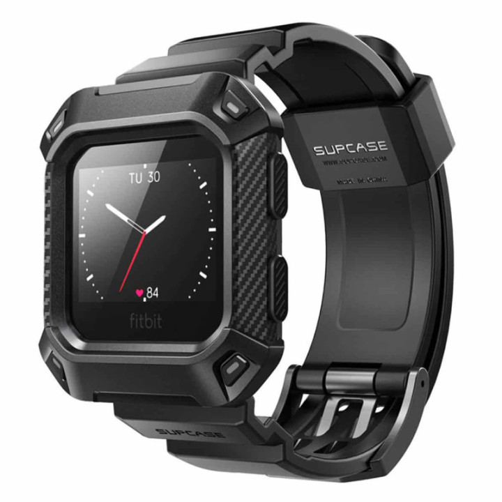 SUPCASE UB Pro urheilurannekoru Fitbit Blaze - Musta