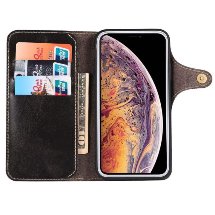 Mobilplånbok 3-kort äkta läder Apple iPhone XI Max 2019 (6.5")