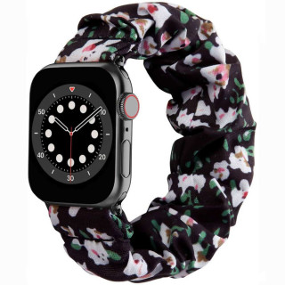 Scrunchie Elastiskt Armband Apple Watch 6 (40mm) - Classic flower