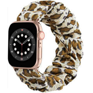 Scrunchie Elastisches Armband Apple Watch 6 (40mm) - Leopard Gelb