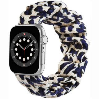 Scrunchie Elastisk armbånd Apple Watch 6 (40mm) - Leopard Blå