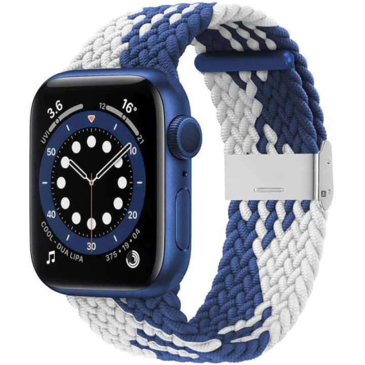 Punottu elastinen rannekoru Apple watch 6 (40mm) - bluewhite