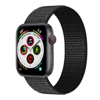 Apple Watch 5 (44mm) Nylon Armband - Dark black