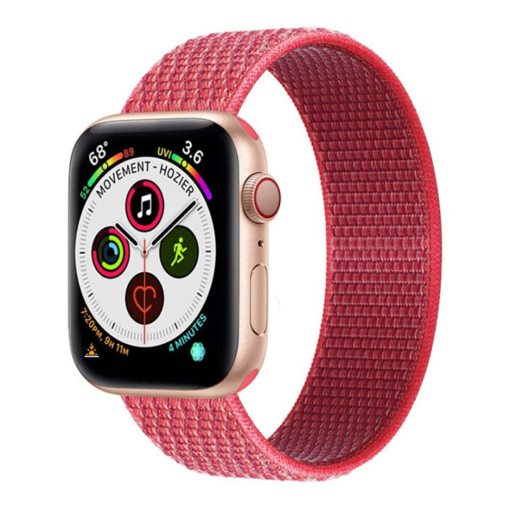 Apple Watch 5 (44mm) Nylon armbånd - Hibiskus