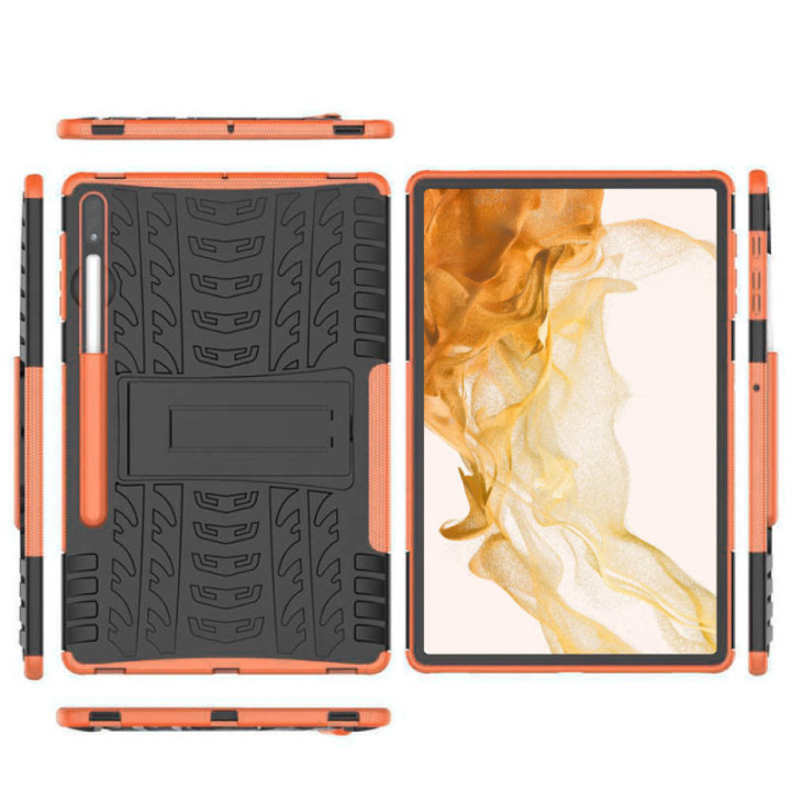 Stöttåligt skal med ställ Samsung Galaxy Tab S8 11.0 - Orange