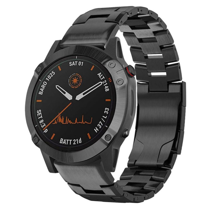 Rannekoru titaani Garmin Fenix 6X   - Musta