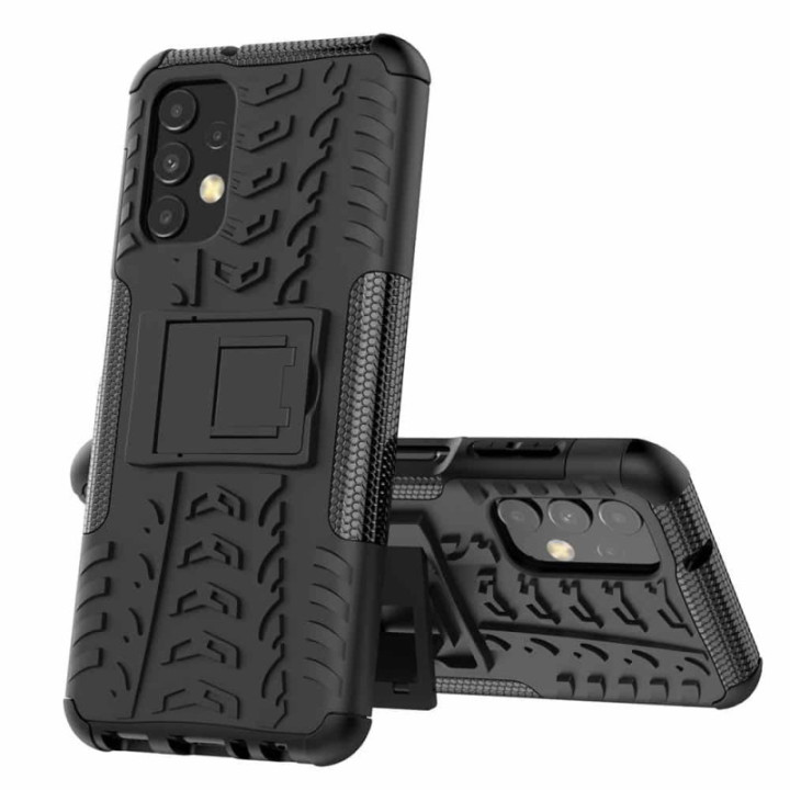 Stoßfest Hülle mit ständer Samsung Galaxy A13 4G - Schwarz