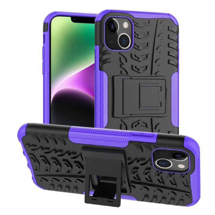 Stødbestandigt cover med stativ Apple iPhone 14 Pro - Lilla