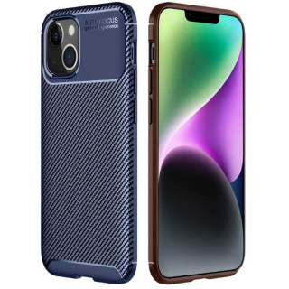 Carbon silicone case Apple iPhone 14 Pro - Blue