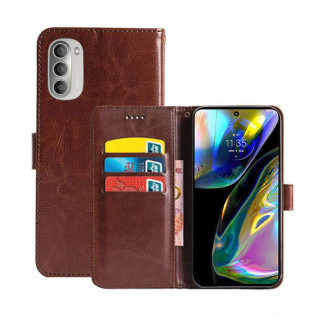 Lompakkokotelo 3-kortti Motorola Moto G82 5G - Ruskea