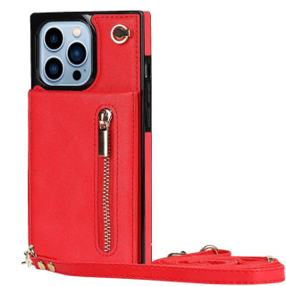 Zipper Halskette hülle Apple iPhone 13 Pro - Rot