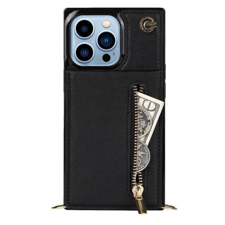 Zipper necklace case Apple iPhone 13 Pro - Black