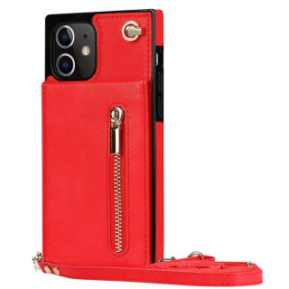 Zipper Halskette hülle Apple iPhone 12 - Rot