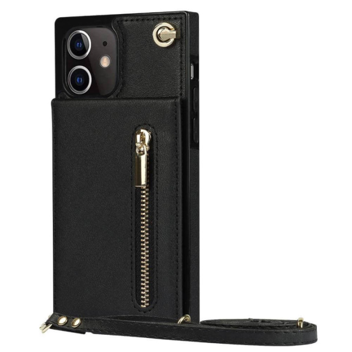 Zipper halskæde etui Apple iPhone 12 - Sort