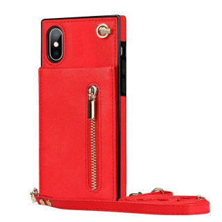 Zipper halskjede deksel Apple iPhone XS Max - Rød