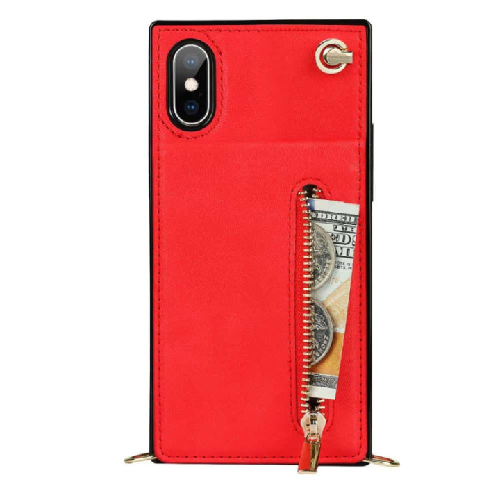 Zipper Halskette hülle Apple iPhone XS Max - Rot