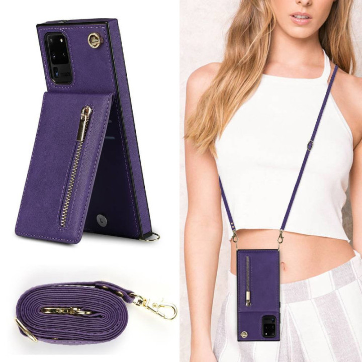 Zipper halskæde etui Samsung Galaxy S20 Ultra - Lilla