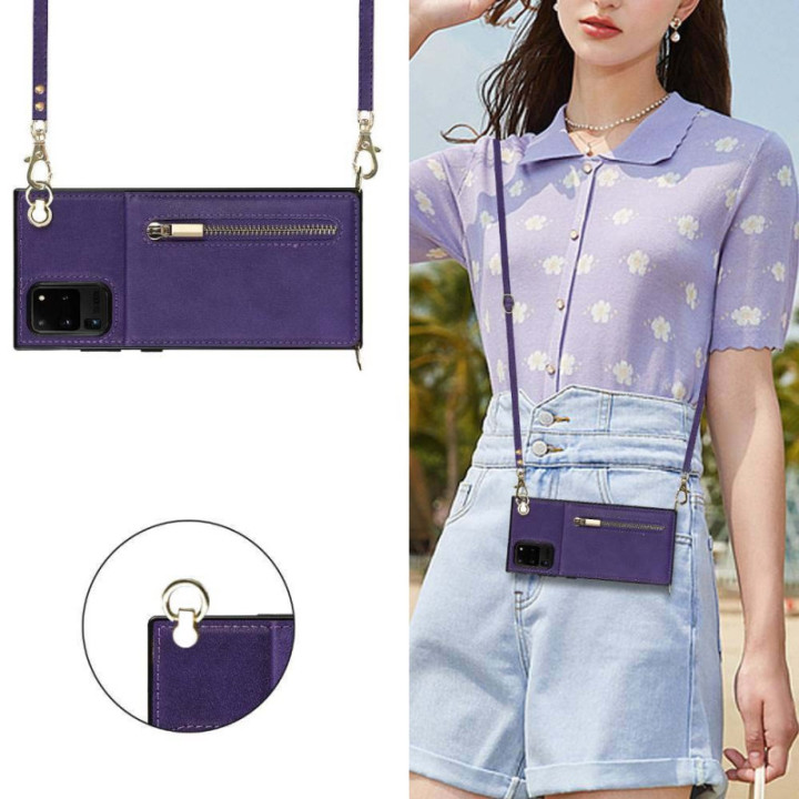 Zipper necklace case Samsung Galaxy S20 Ultra - Lila