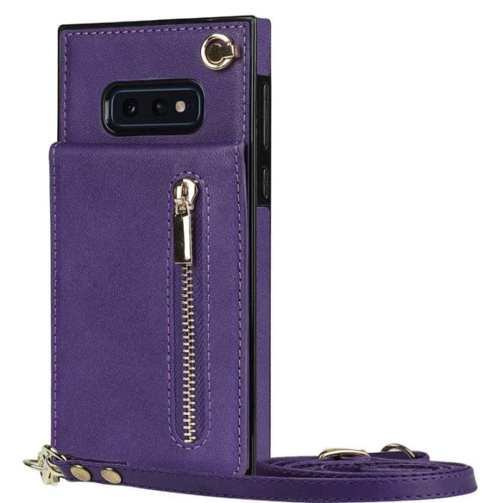 Zipper kaulakorukotelo Samsung Galaxy S10e - Violetti