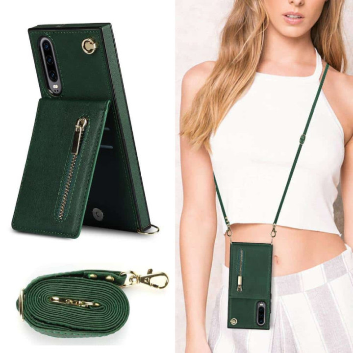 Zipper necklace case Huawei P30 - Green