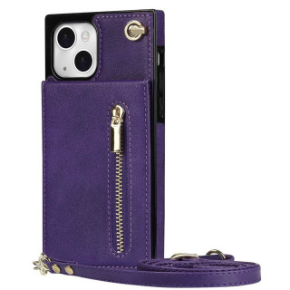 Zipper necklace case Apple iPhone 14 - Lila