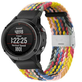 Flettet elastisk armbånd Garmin Fenix 5X - rainbow