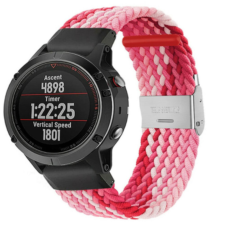 Flettet Elastik Armbånd Garmin Fenix 5X - gradientred