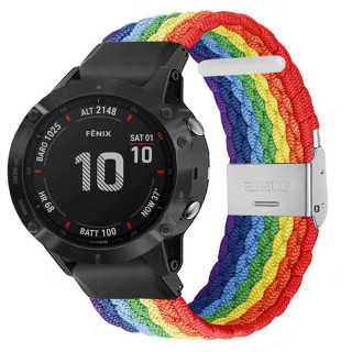 Flettet elastisk armbånd Garmin Fenix 6X - Pride