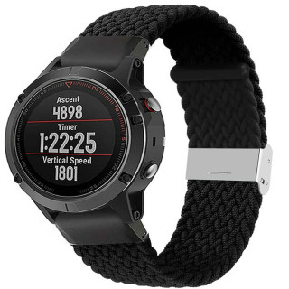 Flettet Elastik Armbånd Garmin Fenix 5X - Sort