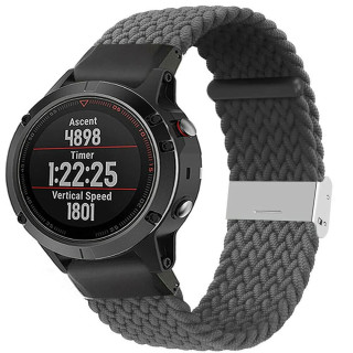 Flätat Elastiskt Armband Garmin Fenix 5X - Skygrey