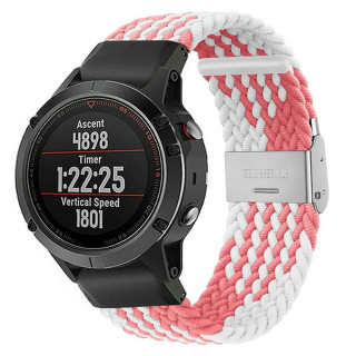 Flettet elastisk armbånd Garmin Fenix 5X - pinkwhite