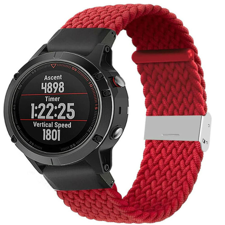 Punottu elastinen rannekoru Garmin Fenix 5X - darkred