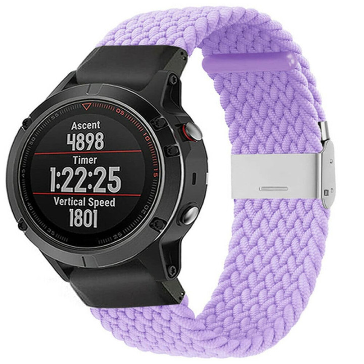Geflochtenes Elastisches Armband Garmin Fenix 5X - lightpurple