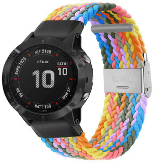 Punottu elastinen rannekoru Garmin Fenix 6X - light rainbow
