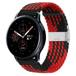Geflochtenes Elastisches Armband Samsung Galaxy Watch Active 2 (44mm) - Rot/Schwarz