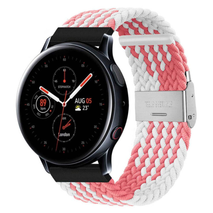 Braided Elastic Bracelet Samsung Galaxy Watch Active 2 (44mm) - pinkwhite