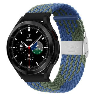 Flätat Elastiskt Armband Samsung Galaxy Watch 4 Classic (46mm) - Blågrön